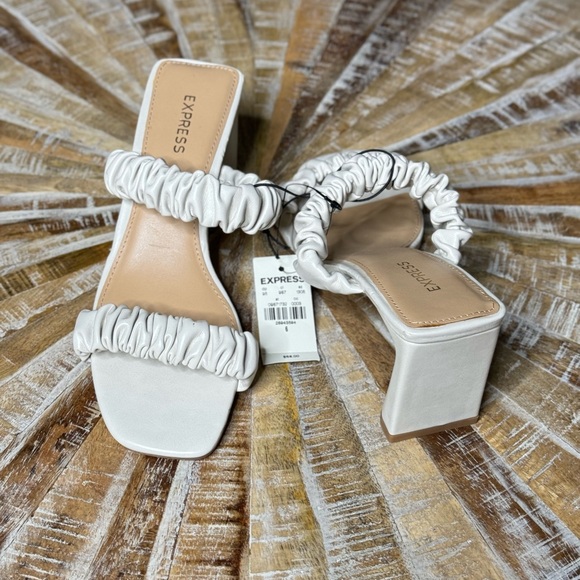 Express White Heel Sandals - Picture 2 of 5